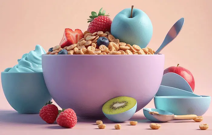 Healthy Start 3D Breakfast Bowl Illustration image